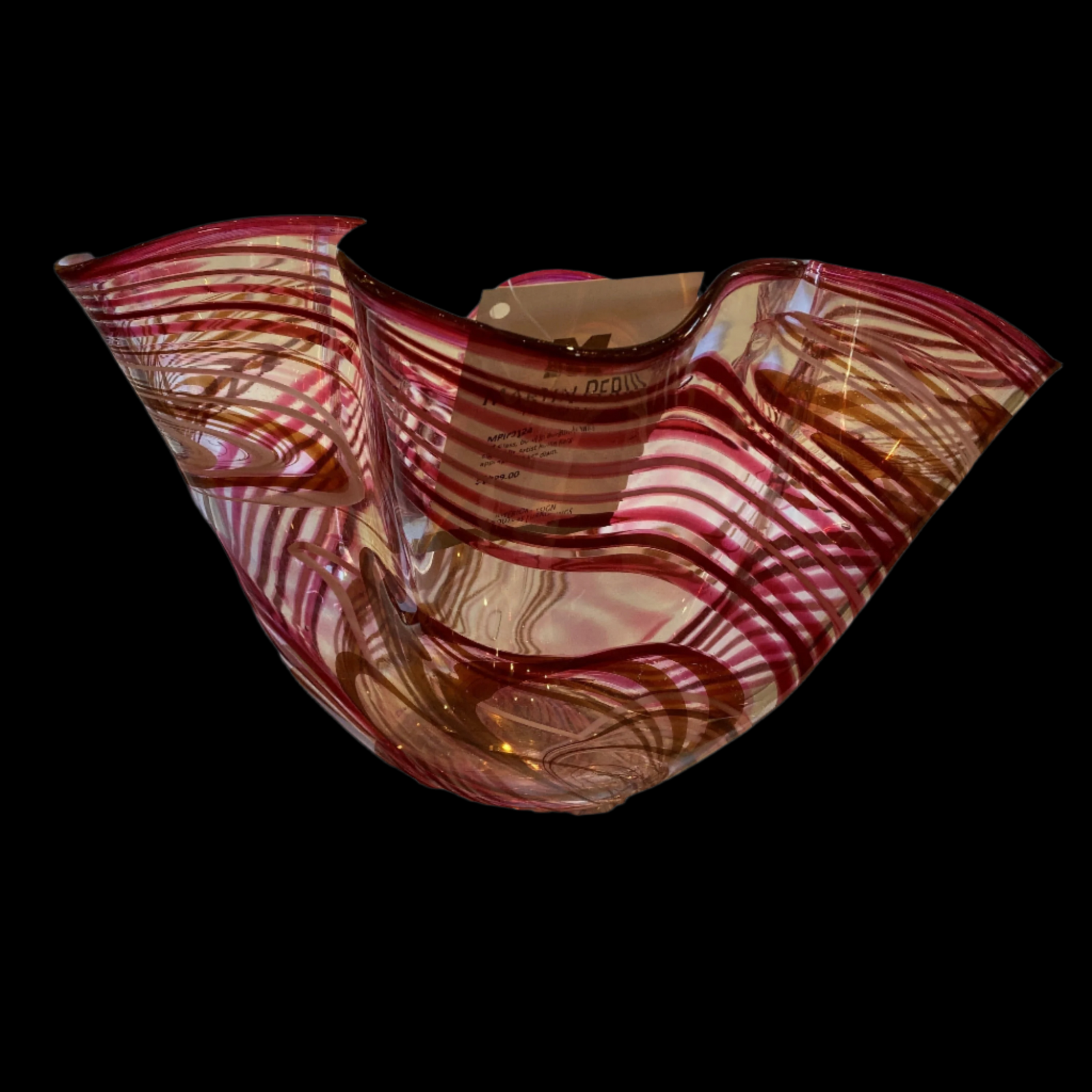 Handblown glass Bowl-Rollin Karg Signed