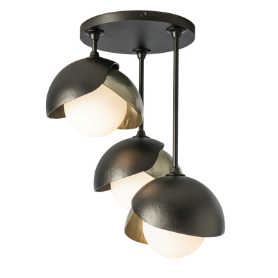 Brooklyn 3-Light Double Shade Semi-Flush