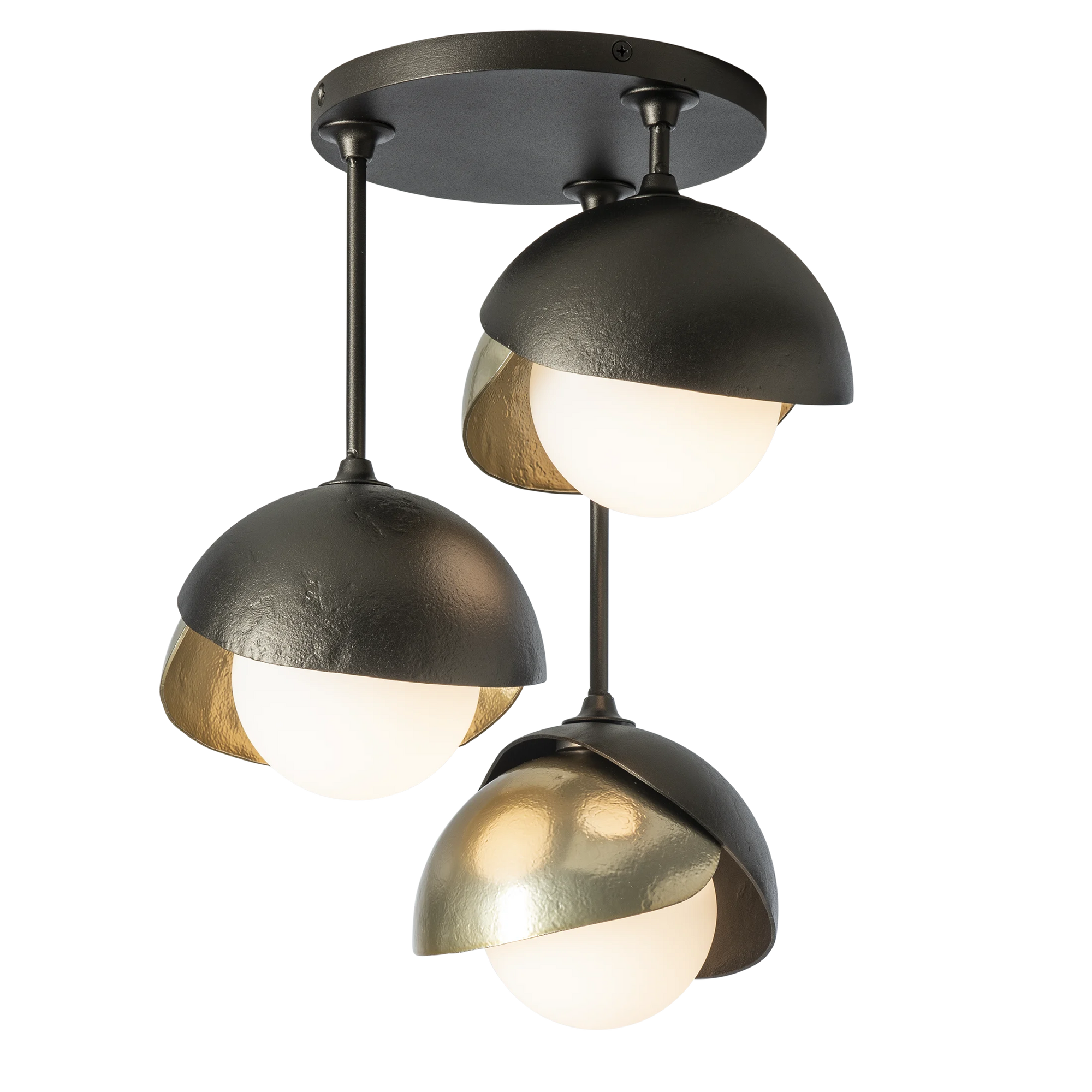 Brooklyn 3-Light Double Shade Semi-Flush