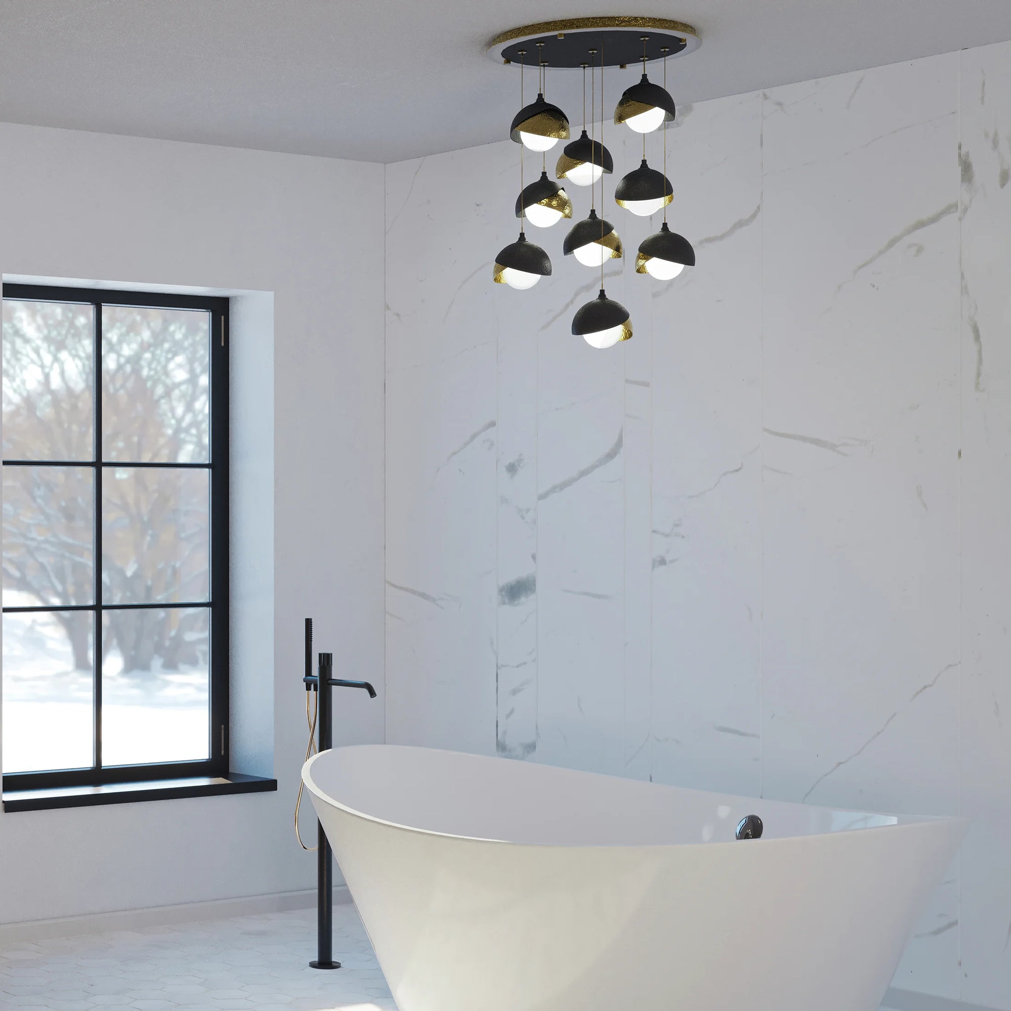 Brooklyn 9-Light Double Shade Pendant