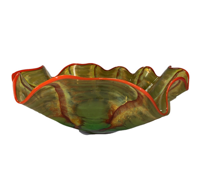 Handblown Glass Bowl by Rollin Karg, Signed