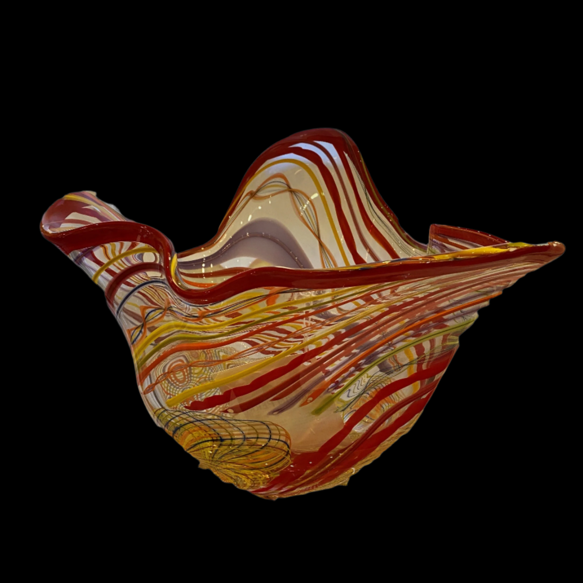 Handblown Glass Bowl by Rollin Large, Signed