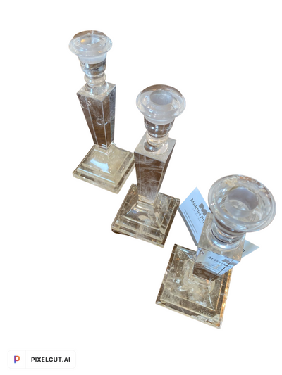 Rock Crystal Candlesticks (Set of 3)