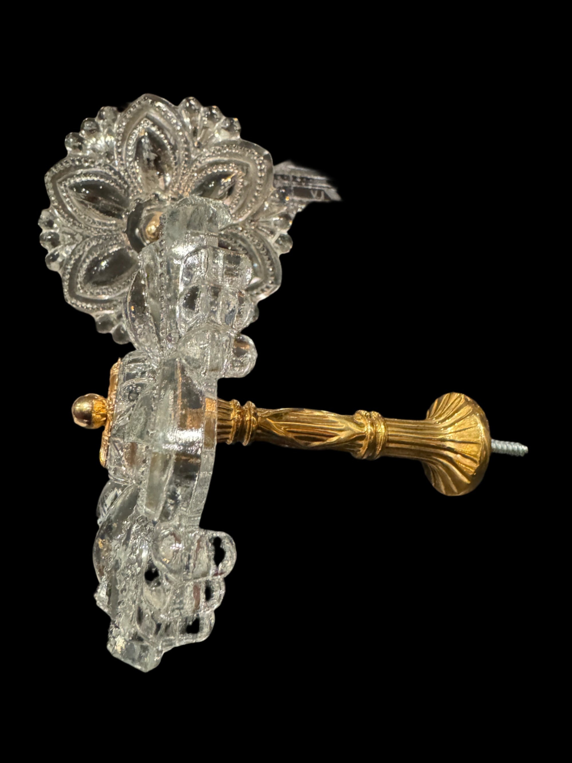 Glass Medallion Victorian Drapery Tieback Holders