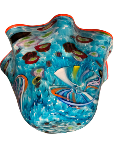 Handblown Glass Bowl by Rollin Karg Blown, Signed