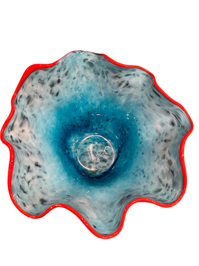 Handblown Glass Bowl by Rollin Karg Blown, Signed