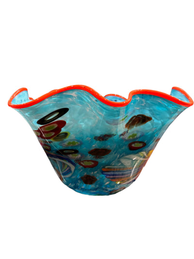 Handblown Glass Bowl by Rollin Karg Blown, Signed