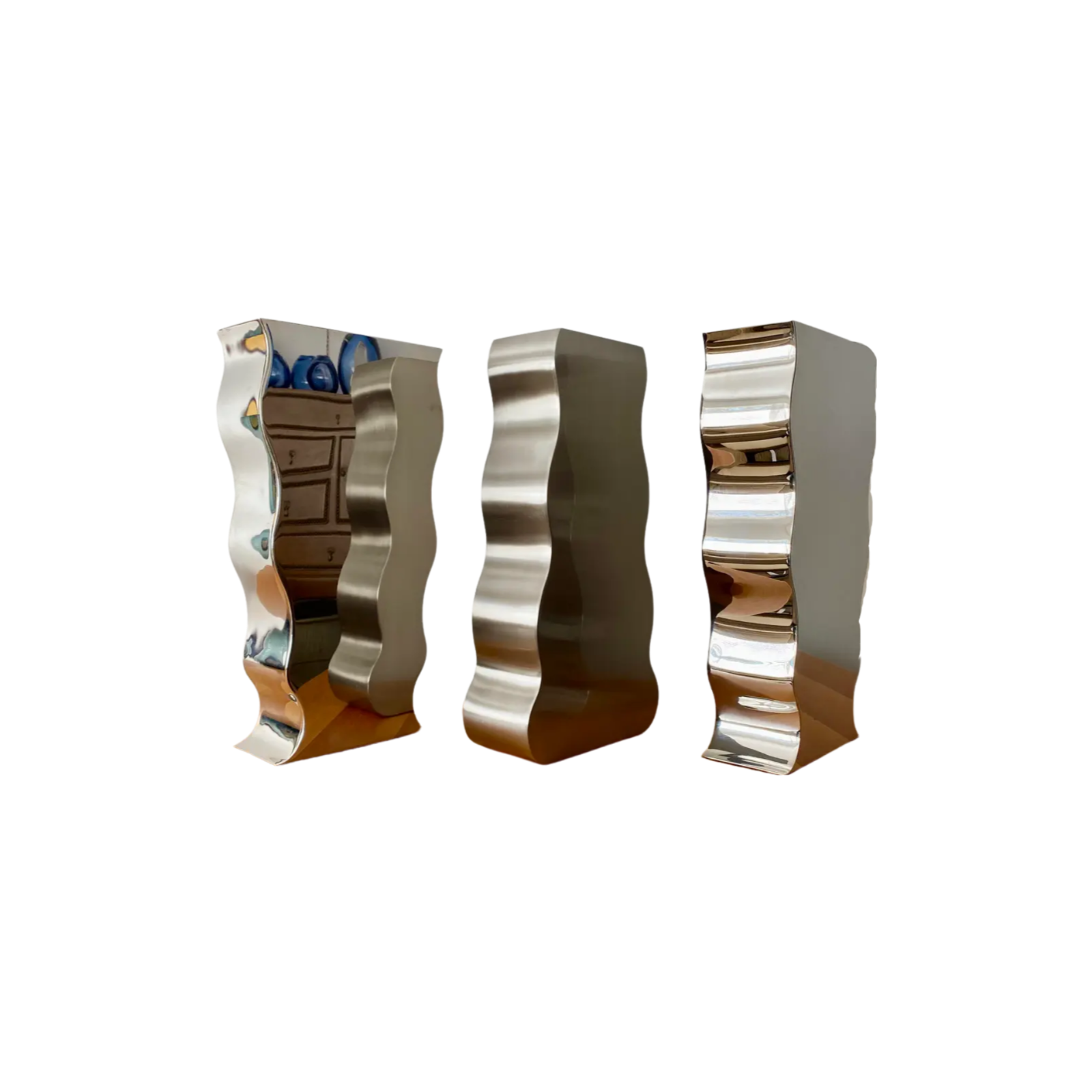 Brueton Polished Stainless Steel Vase’s