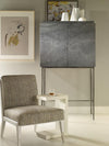 Accent Table Faux Shagreen Leather