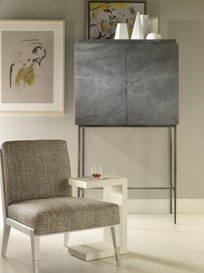 Accent Table Faux Shagreen Leather