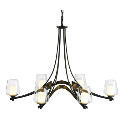 Oval Ribbon 6 Arm Chandelier