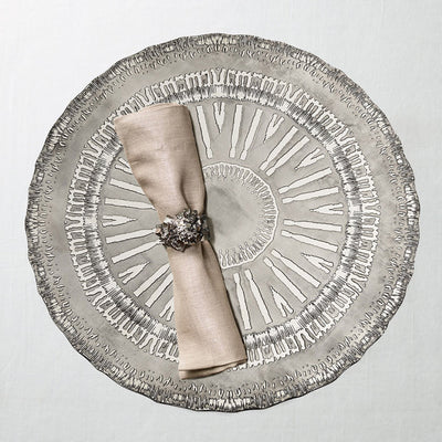 Set of 4 Placemats Modern Silver/Black