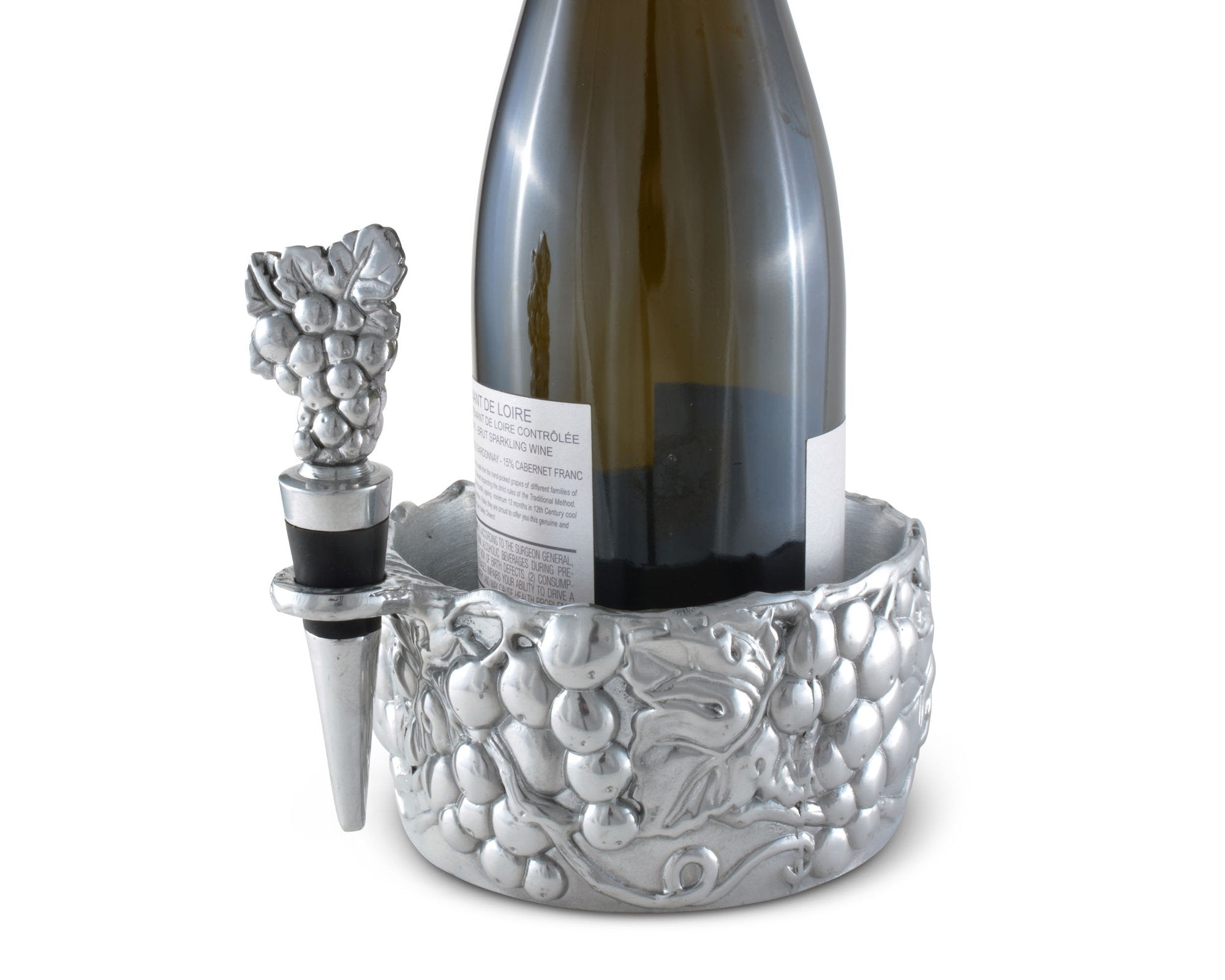 Grape Wine Caddy And Stopper Set