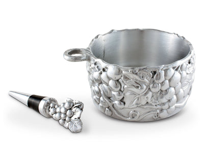 Grape Wine Caddy And Stopper Set