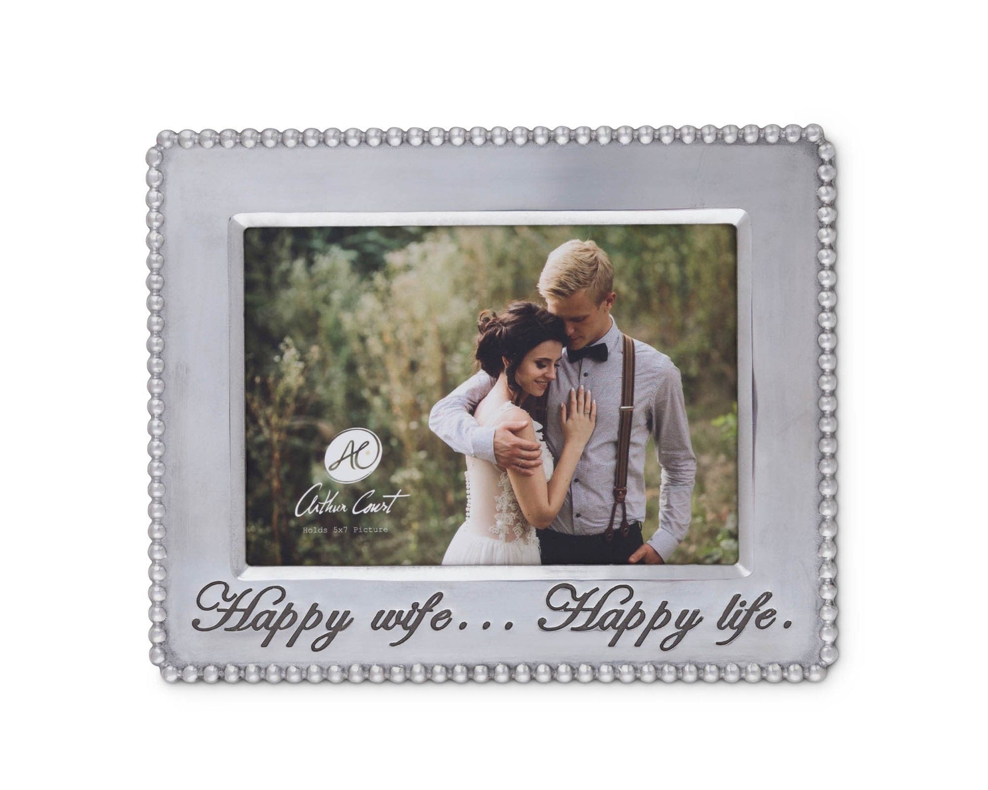 Happy Wife 5 X 7 Beaded Frame