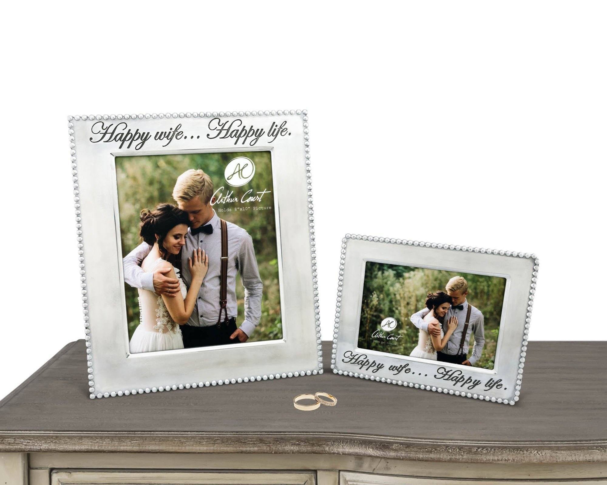 Happy Wife 5 X 7 Beaded Frame