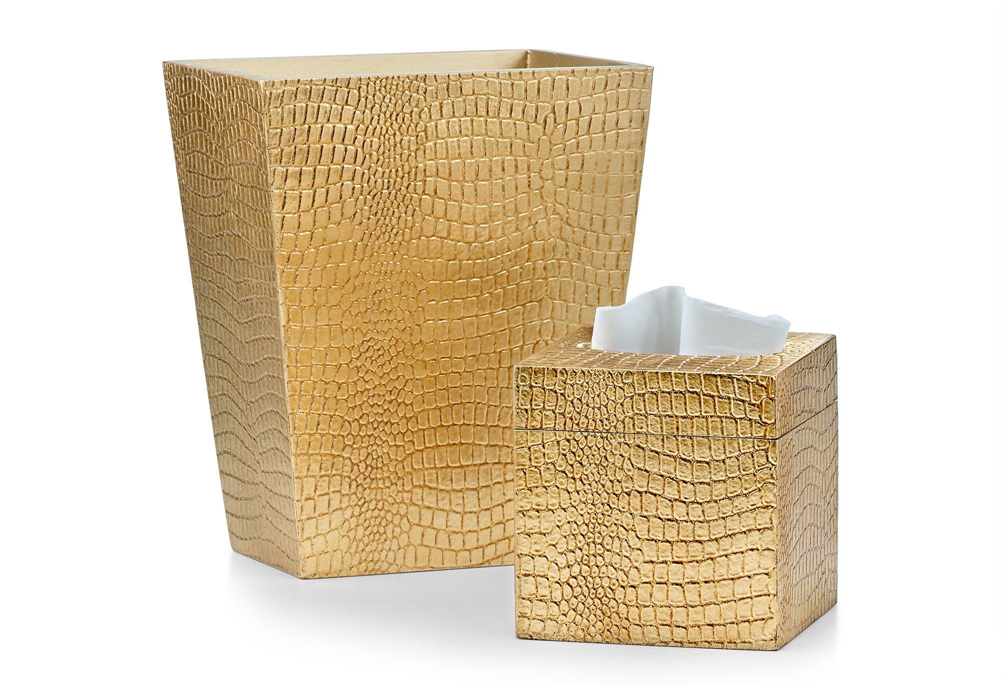 Bathroom Collection Crocodile Gold Tissue Cover