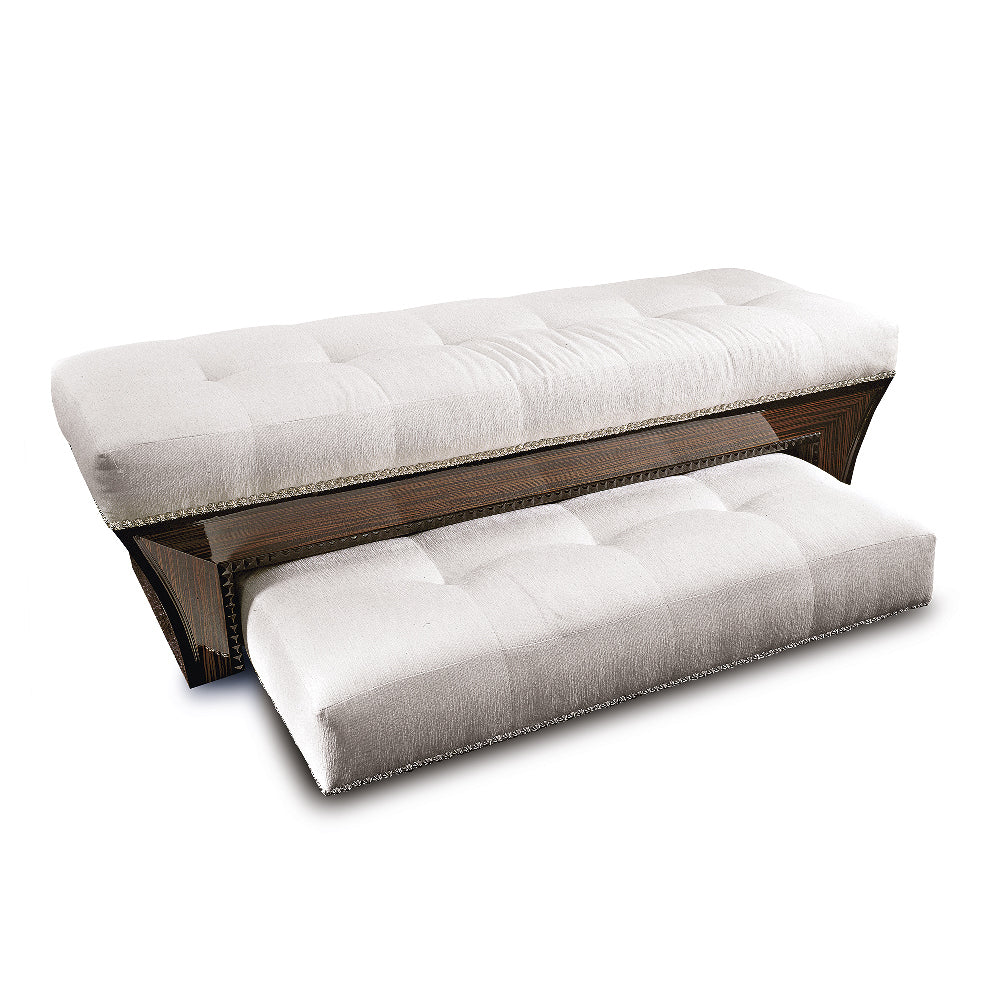 Custom macassar Ebony Trundle Bench, Martin Perri Interiors, Los Angeles, San Francisco, Carmel