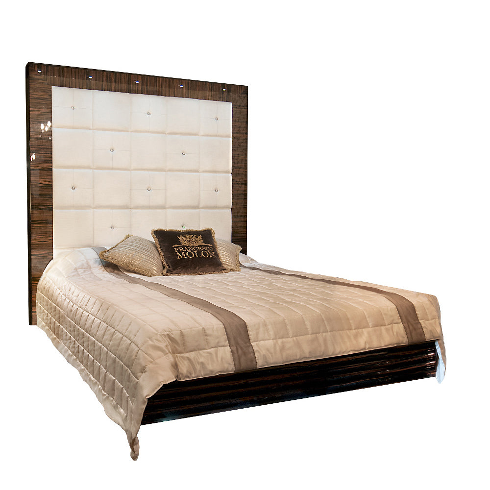 Manhattan Bed Francisco Molon high Gloss Macassar, Martin Perri Interiors