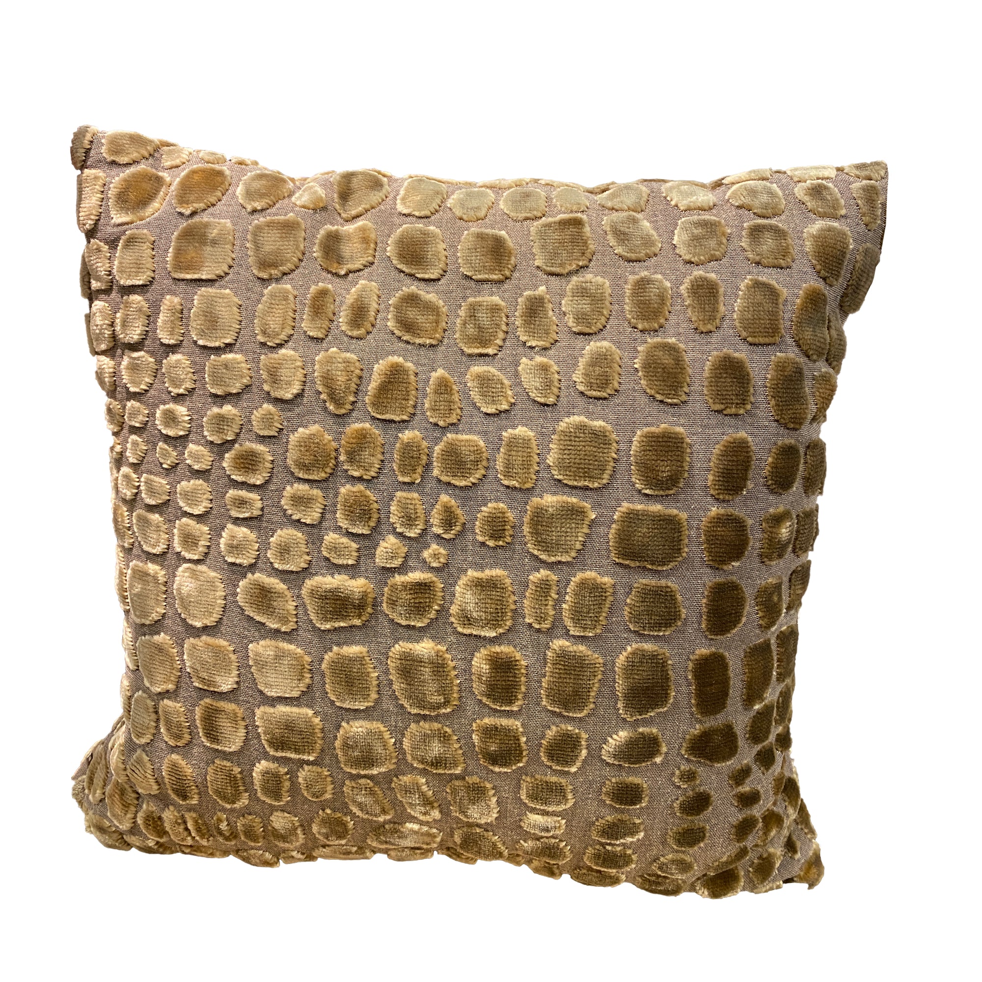 Gold Velvet Crocodile Throw Pillow