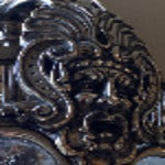 Spanish Revival/ Mayan Revival Rare Figural Silverplated Fixture