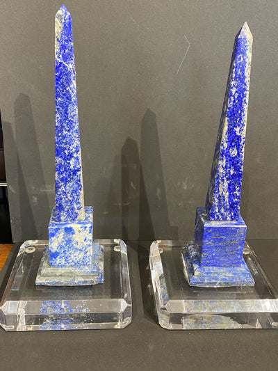 Oblisk, pair Lapis Blue Minature, Lloyd Paxton, Garden of Good and Evil