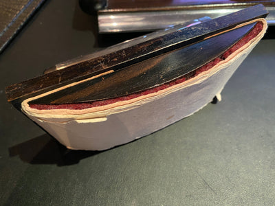 Macassar Ebony Ink Well Desk Set 1930's