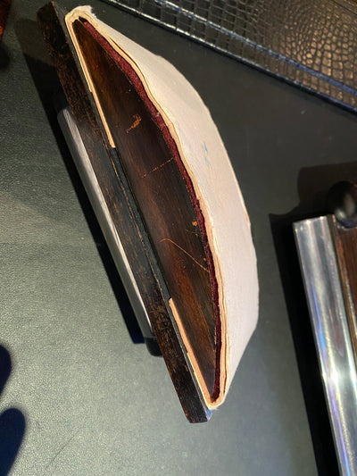 Macassar Ebony Ink Well Desk Set 1930's