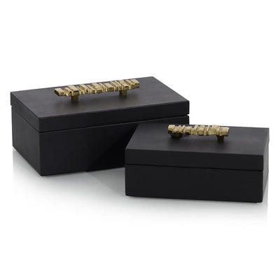 Onyx Antique Grain Leather Boxes