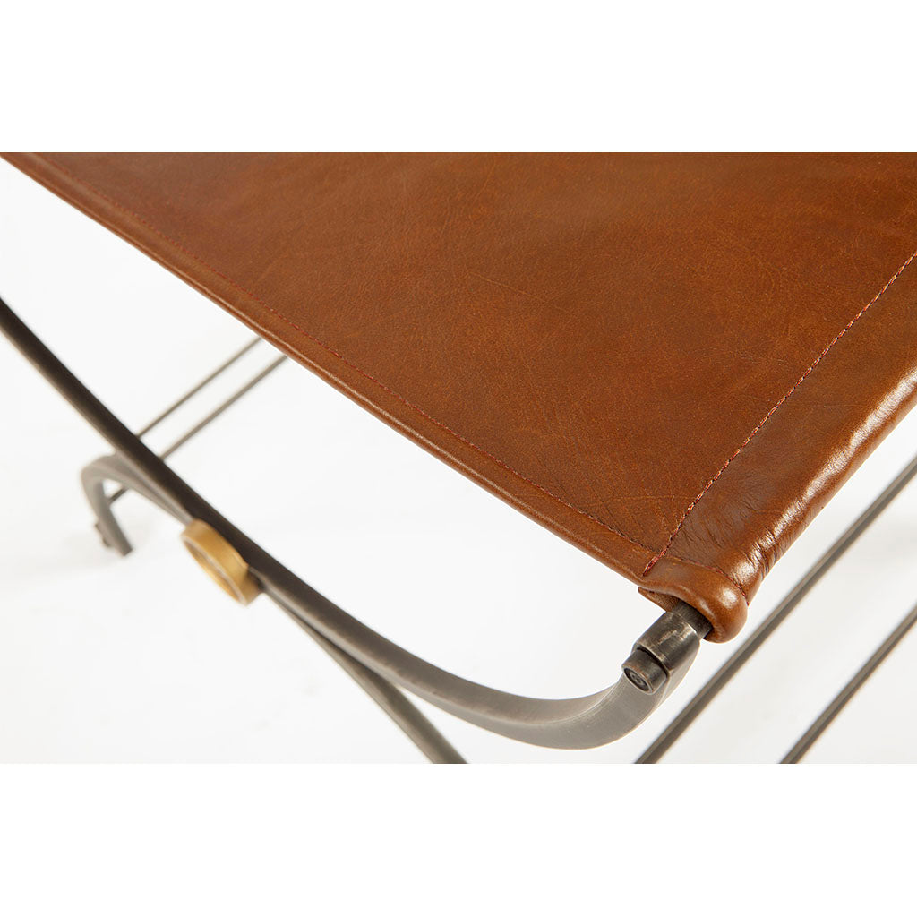 Century Furniture MN2116, Leather Iron Bench