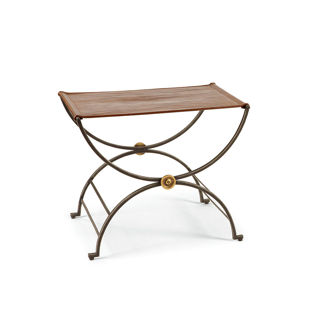 Century Furniture MN2116, Leather Iron Bench