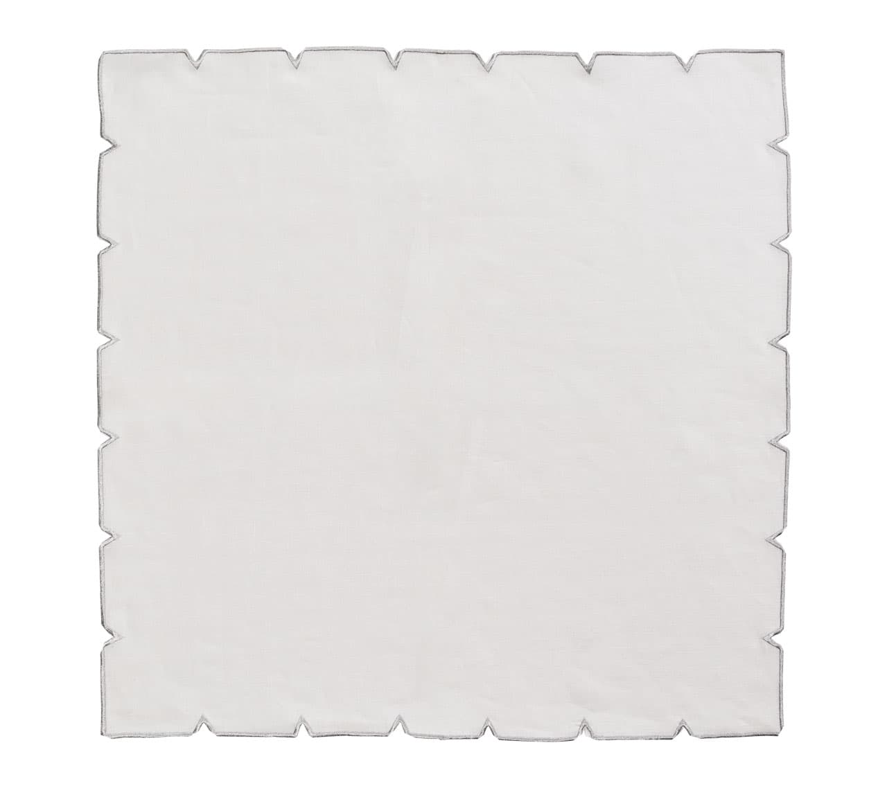 Napkin Divot in White & Silver, Set of 4