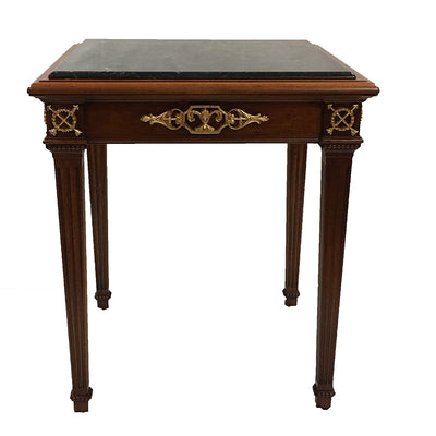 Empire Marble Top end Table 16th Century period  Black Marble Top