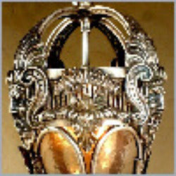 Spanish Revival/ Mayan Revival Rare Figural Silverplated Fixture