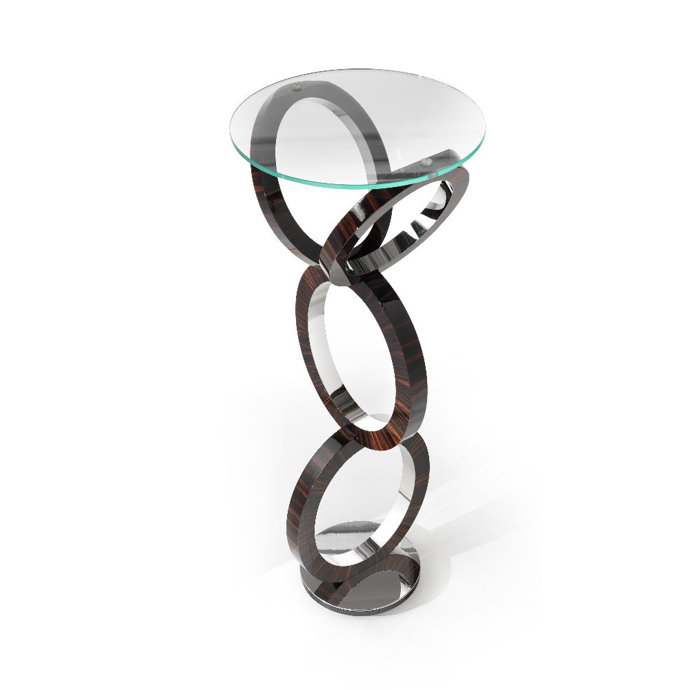 Tall Elliptical Sculptural Column, Macassar Ebony, Martin Perri Interiors