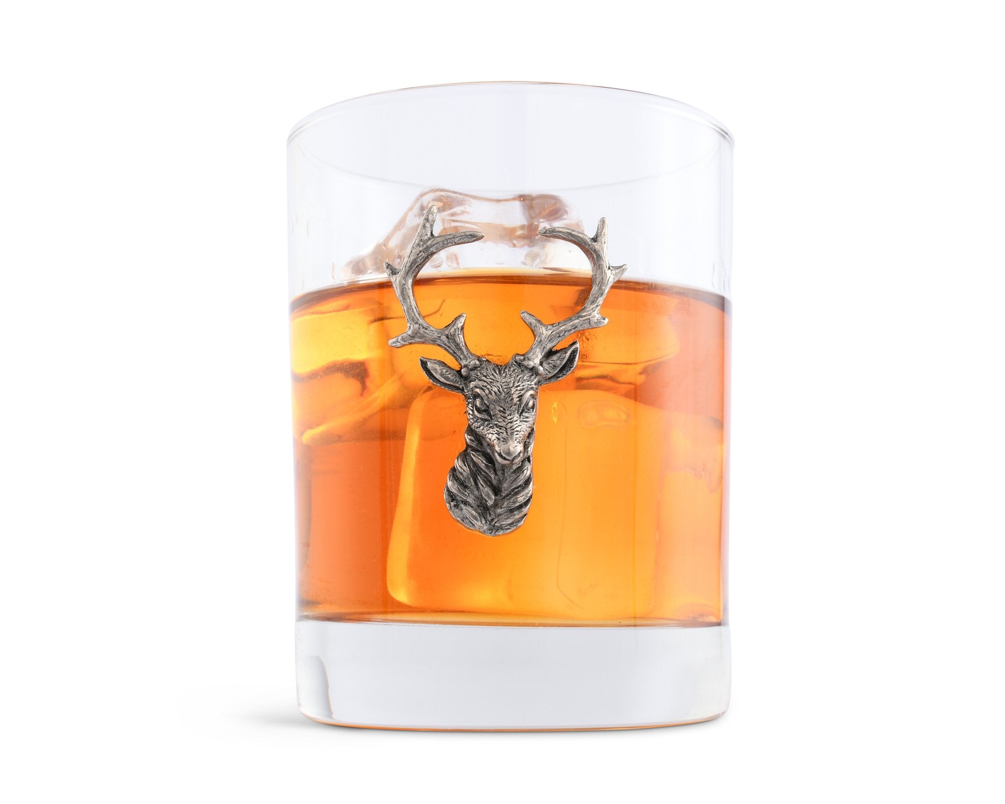 Double Old Fashioned Glass Elk Head