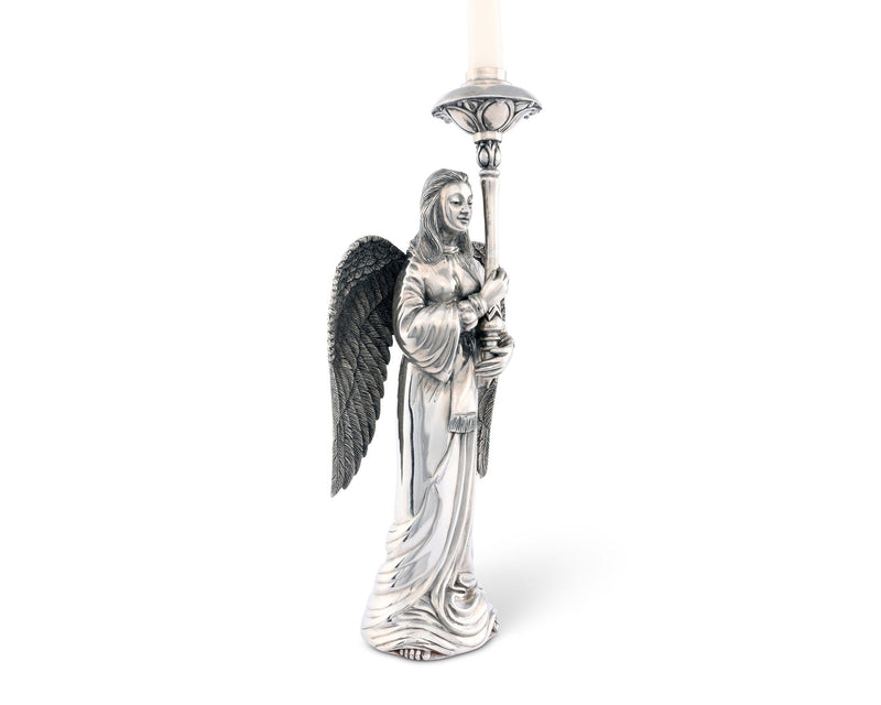 Pewter Angel Candlestick - Tall