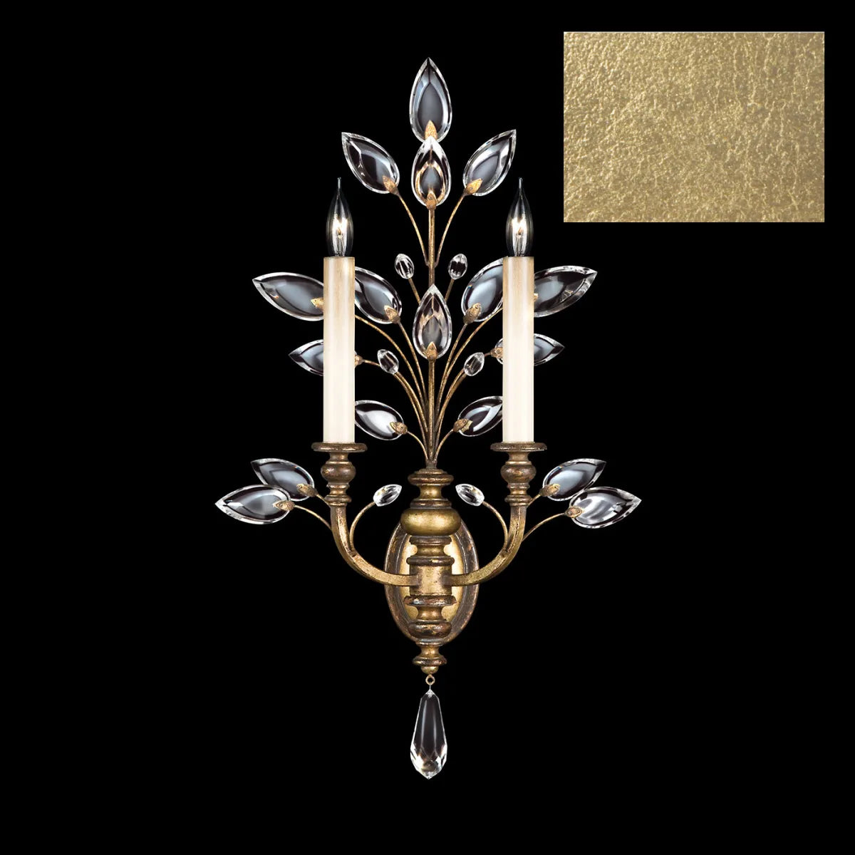 Crystal Laurel 28" Sconce