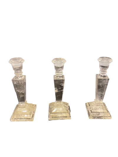 Rock Crystal Candlesticks (Set of 3)