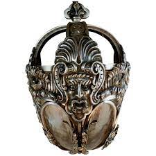 Spanish Revival/ Mayan Revival Rare Figural Silverplated Fixture