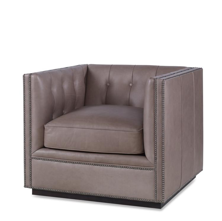 Modern Chesterfield Leather Chair, Martin Perri Interiors