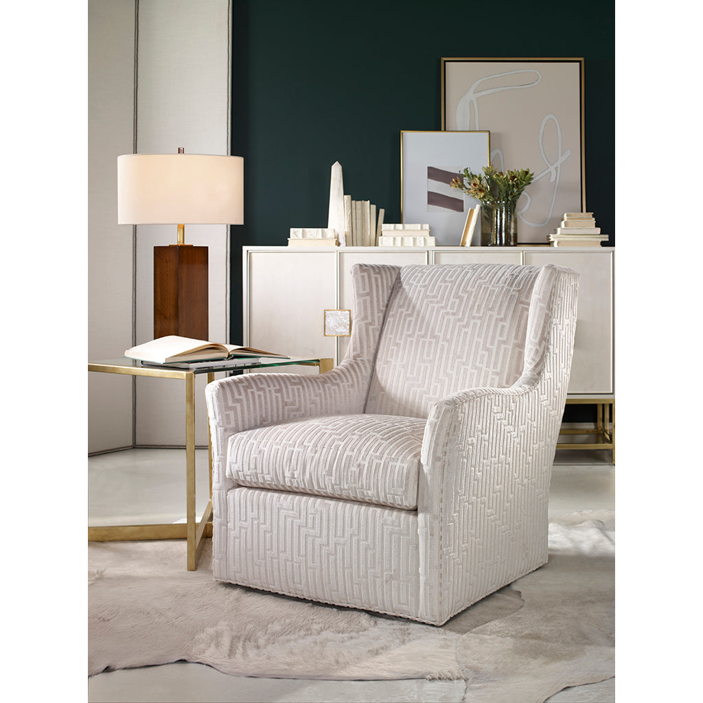 Century furniture SF5760, Antique Bronze Lamp Table with onset Glass