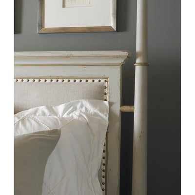 Century Furniture MN5498K, King four Poster Bed antique White