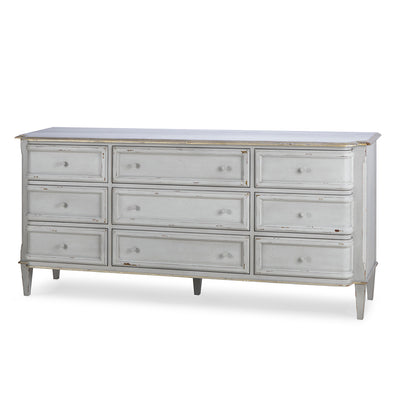 Century Furniture MN5770, English nine Drawer Dresser Distressed