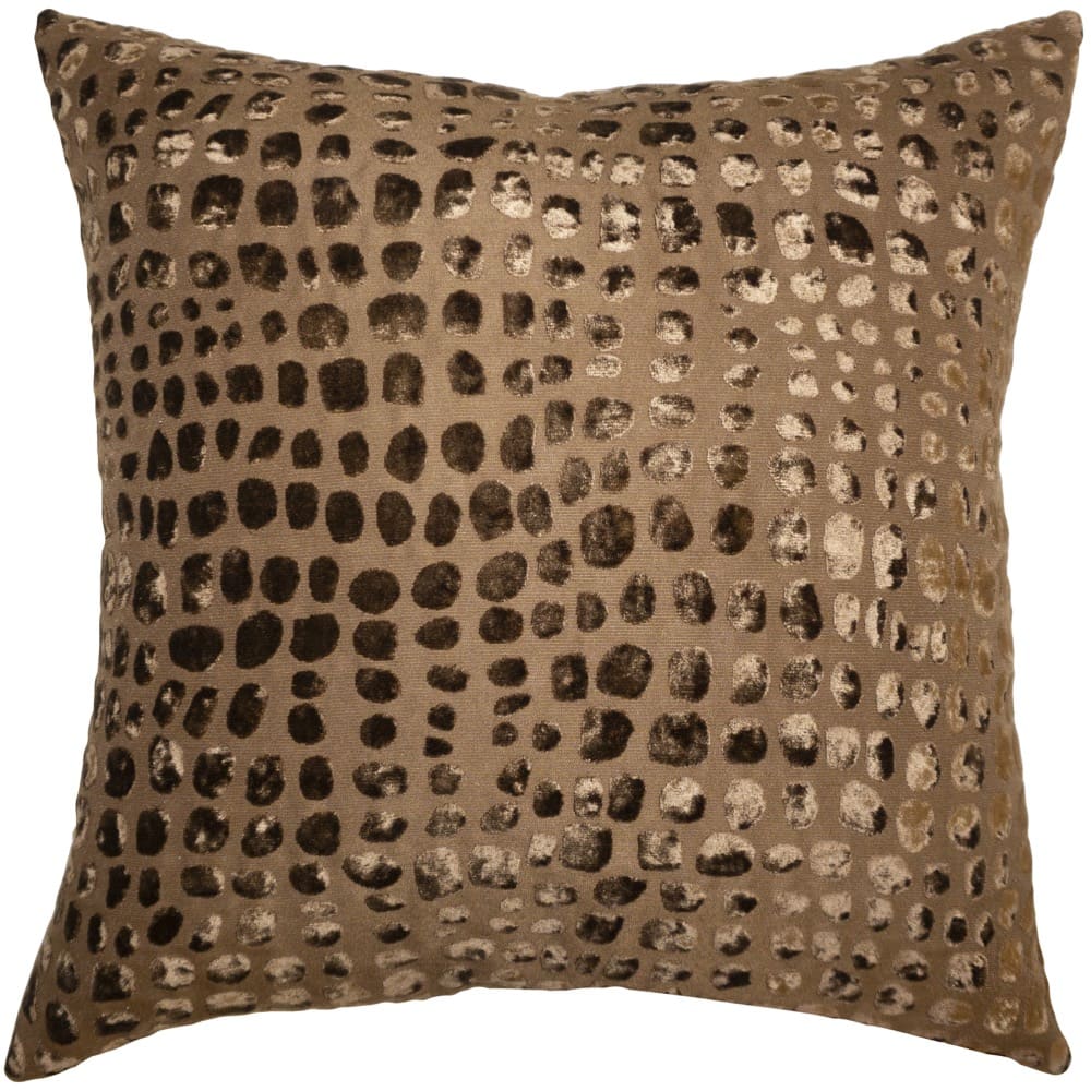 Gold Velvet Crocodile Throw Pillow