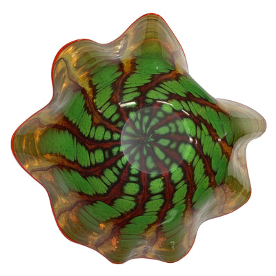 Large Art Glass Blown Bowl by Rollin Karg, Signed by the Artist