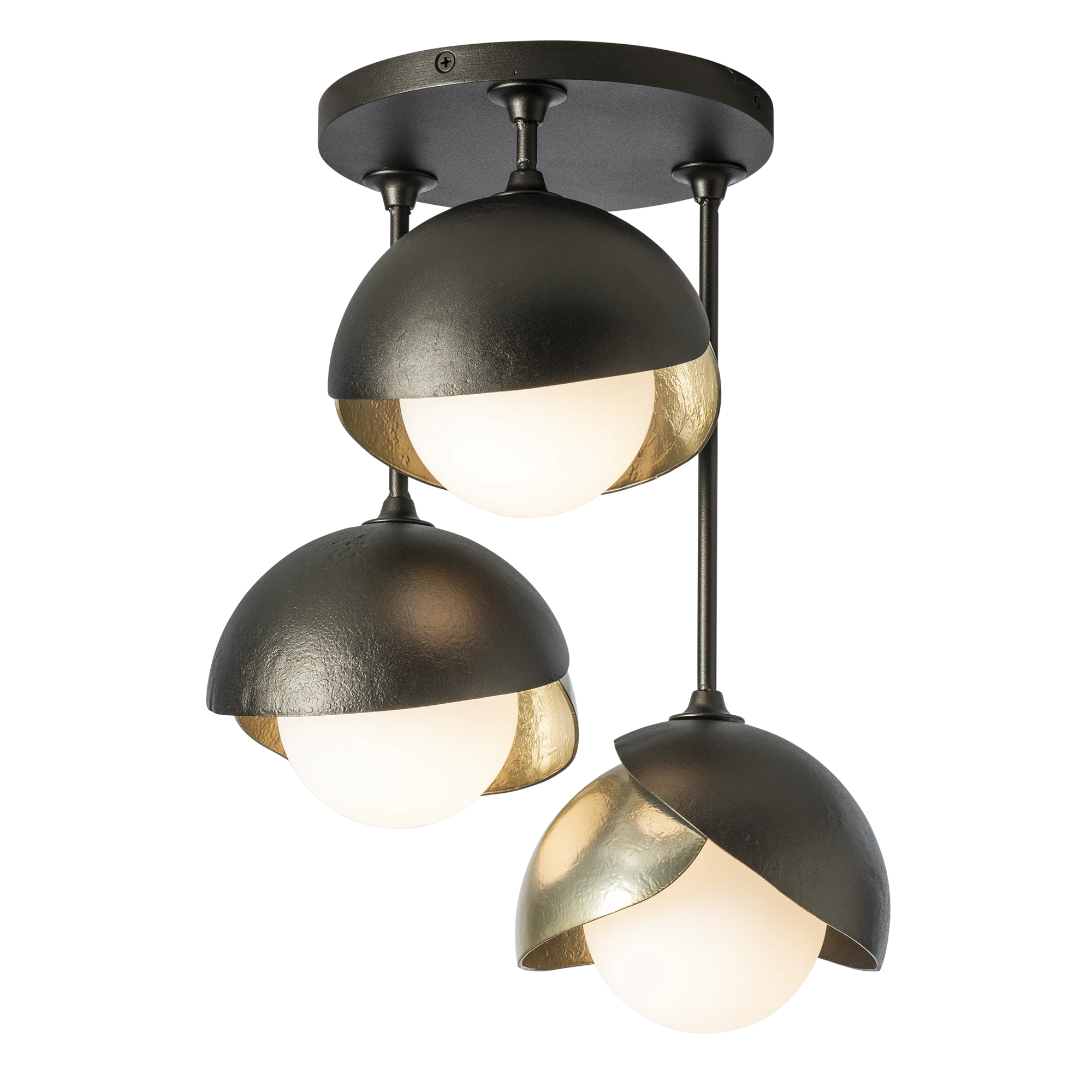 Brooklyn 3-Light Double Shade Semi-Flush
