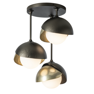 Brooklyn 3-Light Double Shade Semi-Flush
