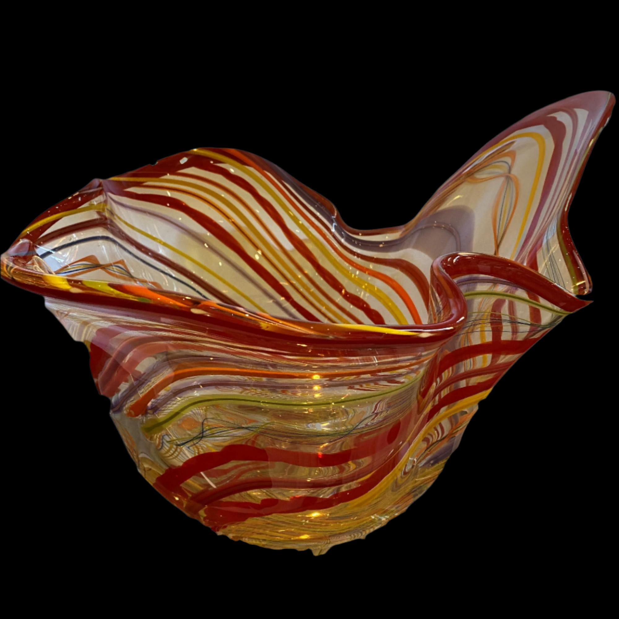 Handblown Glass Bowl by Rollin Large, Signed
