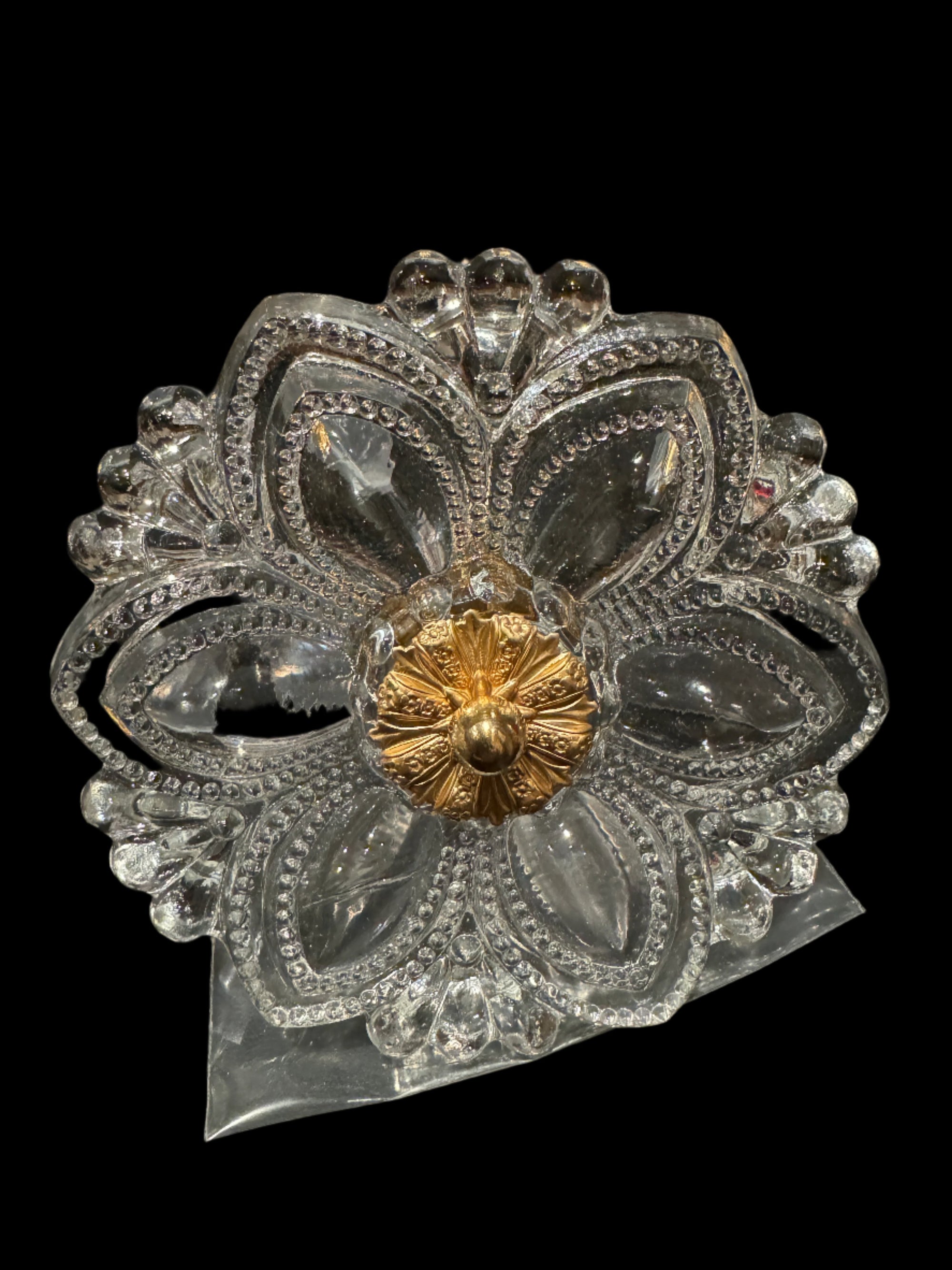 Glass Medallion Victorian Drapery Tieback Holders